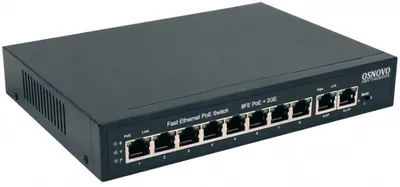 Коммутатор OSNOVO SW-20820(120W), 8×100М PoE, 2×1GbE, 120W