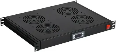 FM05-1U4TS-R - ITK 19" Модуль вентиляторный 1U с цифровым термостатом 4 вентилятора черный.