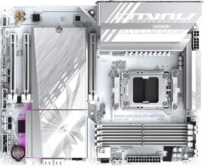 Материнская плата GIGABYTE B850 AORUS ELITE WIFI7 ICE, AM5, B850, 4×DDR5, 4×SATA, 3×M.2, ATX