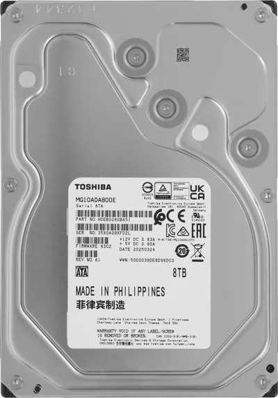 Жёсткий диск Toshiba MG10ADA800E, 8ТБ, SATA III, 3.5", 7200rpm