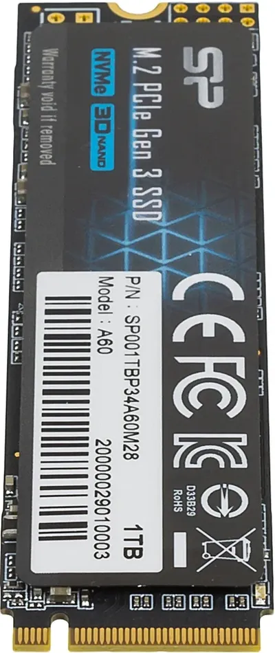 SSD Silicon Power SP001TBP34A60M28, 1TB, M.2 2280, PCI-E Gen4 x4, NVMe