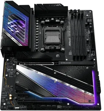 Материнская плата ASRock X870E NOVA WIFI, AM5, AMD X870E, 4xDDR5, 4xSATA, 1xPCIe 5.0 x16, 1xPCIe 3.0 x16, 1xPCIe 3.0 x1, 1xHDMI, 2xUSB4 Type-C, 5xUSB 3.2 Gen2, 3xUSB 3.2 Gen1, 1x 5Gb LAN, 3x3.5 мм, 7.1, ATX