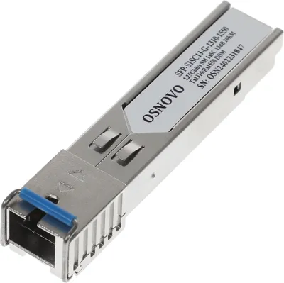 Oптический SFP модуль OSNOVO SFP-S1SC13-G-1310-1550 Оптический SFP Модуль. Одно волокно Single Mode. Скорость: до 1,25 Гбит/c. Тип разъема: SC. Оптический бюджет: 13дБ. Расстояние передачи - до 20км. Рабочая длина волны,нм