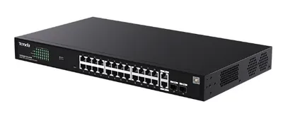 Коммутатор Tenda TEG2228P-24-410W, облачный, 24×1GbE PoE, 2×SFP, 370W