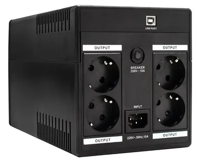 ИБП ExeGate EP285490RUS, 1200VA/750W, AVR, 4 евророзетки, USB