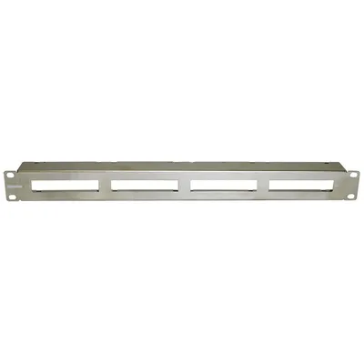 Патч-панель Hyperline PPTR-19-4CU-STL 19" для претерминированных медных и оптических кассет, 4 слота под кассеты, 1U