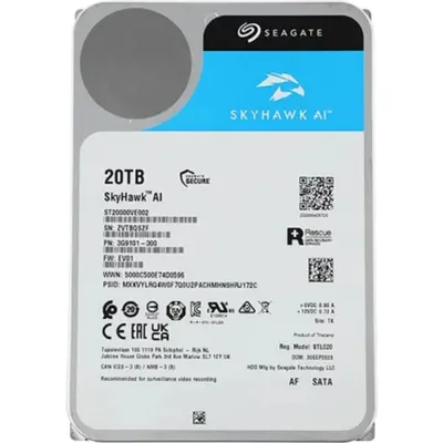 Жесткий диск Seagate ST20000VE002, 20ТБ, 3.5", SATA, 7200RPM, видеонаблюдение