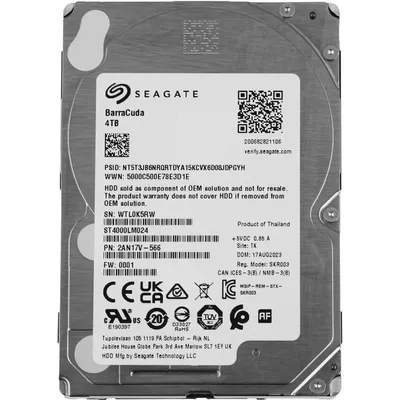 Жёсткий диск Seagate ST4000LM024, 4TB, SATA, 5400rpm, 2.5"