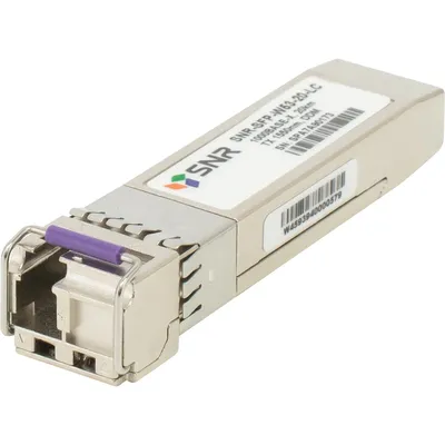 SNR SNR-SFP-W53-20-LC Одноволоконный модуль, SFP WDM 1000Base-BX, разъем LC, рабочая длина волны Tx/Rx: 1550/1310нм, дальность до 20км (14dB), с поддержкой функции DDM