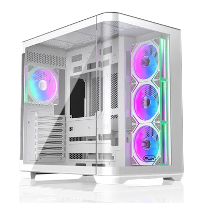 Корпус без блока питания Raijintek ATREUS BT4, Midi-Tower, TG, 4x120мм ARGB, 2xUSB-A 3.0 + 1xUSB Type-C , E-ATX, ATX, mATX, mITX White