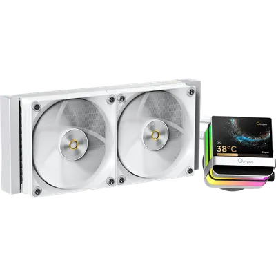 Система жидкостного охлаждения/ Water Cooling System Ocypus Sigma L24 PRO WH (290W, 240mm, LED, White, ARGB/ Fans: 2x120mm, 90CFM, 2400RPM/ Pump height 97mm, 30dBA, 3100RPM, Rad thickness 27mm/ S: 1851, 1700, 1200, 115X, AM5, AM4)