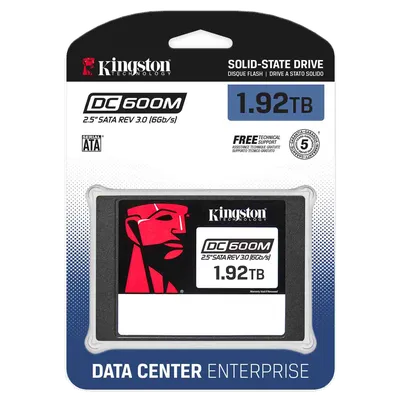 Накопитель Kingston SEDC600M/1920G, 1.92TB, 2.5" SATA III, 3D TLC, 560/530 МБ/с