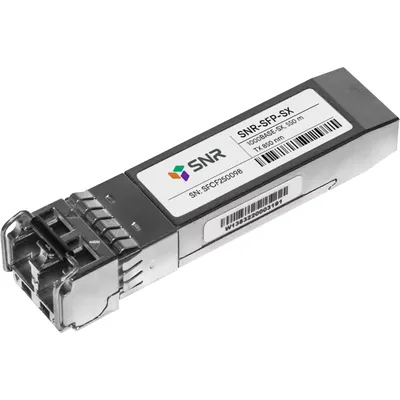 SNR SNR-SFP-SX Двухволоконный модуль , SFP 1000Base-SX, разъем LC, рабочая длина волны 850нм, дальность до 550м (7.5dB), с поддержкой функции DDM