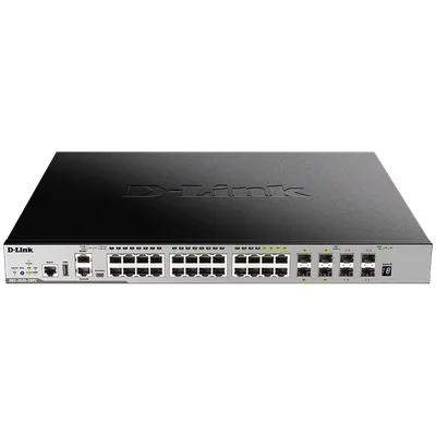 Коммутатор D-Link DGS-3630-28PC/A2ASI, L3 PoE, 20×GbE PoE, 4×10G SFP+, 4×Combo, 370 Вт