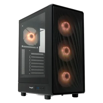 Корпус HSPD M510-TGBK-ARGB, Mid Tower, Mesh, TG, 4×120мм ARGB