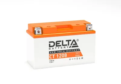 Аккумулятор Delta CT 1208, 12В/8Ач, AGM