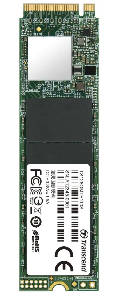 SSD Transcend TS128GMTE110S, 128ГБ, M.2 2280, PCIe Gen3x4