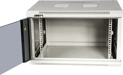 Шкаф коммутационный Lanmaster TWT-CBWPG-15U-6X8-GY, настенный, 15U, 600×800мм, стеклянная дверь