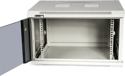 Шкаф коммутационный LANMASTER TWT-CBWPG-18U-6X6-GY, настенный, 18U, 600×600мм, стеклянная дверь, 60кг