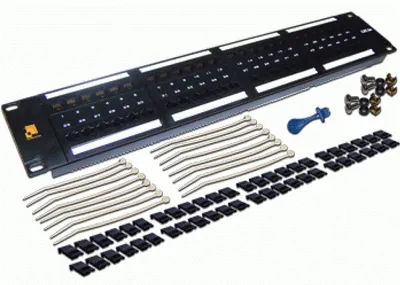 Патч-панель Lanmaster LAN-PPL48U6, 2U, 48×RJ45, кат.6, неэкранированная