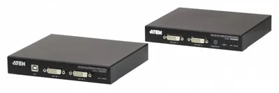 Удлинитель, KVM USB 2xDVI Single Link+AUDIO+RS232, 100 м., 1xUTP, макс.разр.1920х1200 60Hz 90м Cat5e;100м Cat6/6a/1080p 100м HDBaseT;1920x1200 150м cat6/6a LongReach HDBaseT, 2xDVI-D+2MINIJACK+DB9+USB B>3xUSB A, бп 220> 5V, ATEN CE624-AT-G